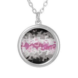 Abstract Librafeminine Pride Flag Silver Plated Necklace