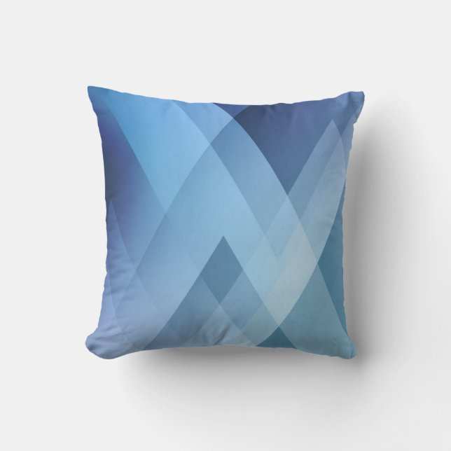 Abstract light background. Blue triangle pattern.  Throw Pillow (Front)