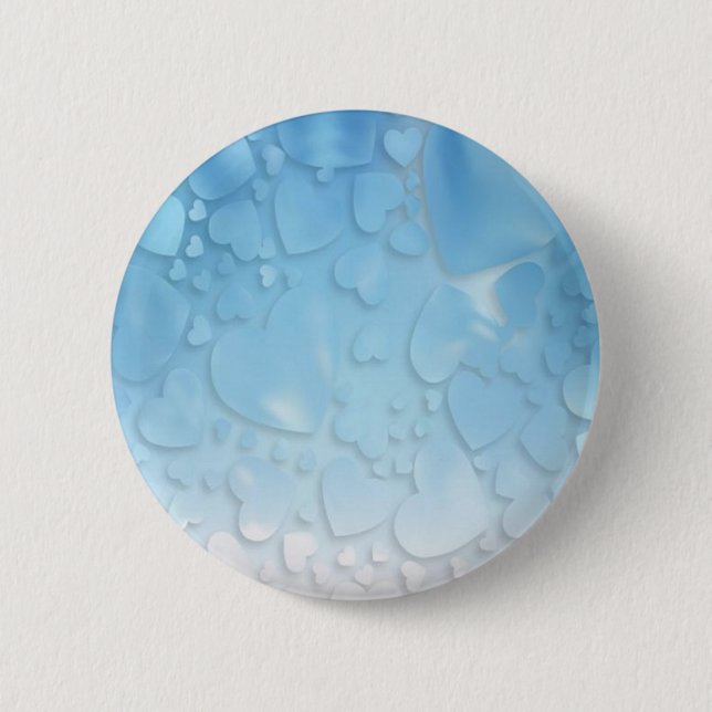 Abstract light blue hearts button (Front)