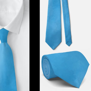 Abstract Light Blue Watercolor Simple  Neck Tie