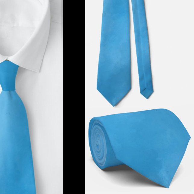 Abstract Light Blue Watercolor Simple  Neck Tie (Creator Uploaded)