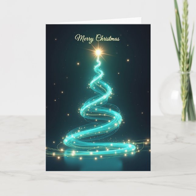 Abstract Light Christmas Card (Front)