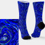 Abstract Light & Dark Blue Swirls Socks