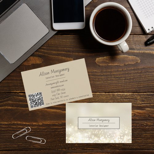 Abstract Light Effects with QR Code Business Card