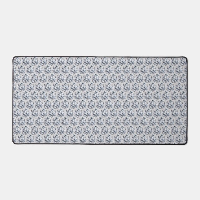 Abstract Light Gray Diamond Pattern  Desk Mat (Front)