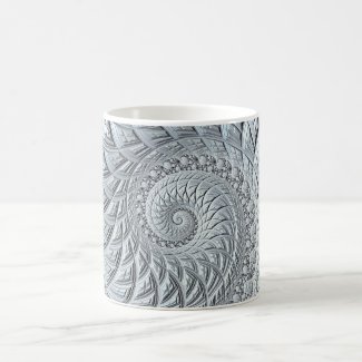 Abstract Light Gray Spiral Fractal