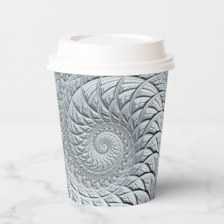 Abstract Light Gray Spiral Fractal