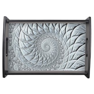 Abstract Light Gray Spiral Fractal