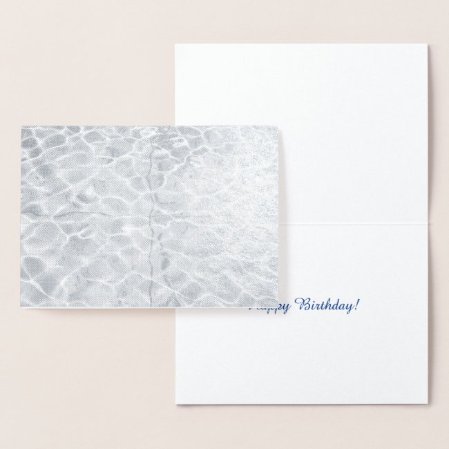Abstract Light Reflections On Silver Water Foil Card