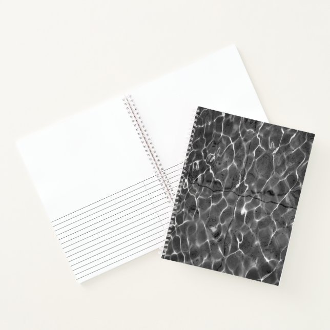 Abstract Light Reflections On Water: Black & White Notebook (Inside)