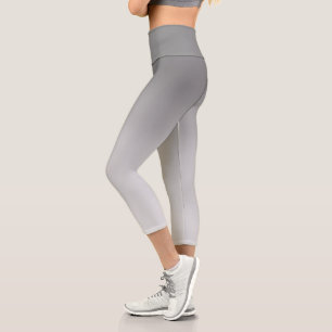 Abstract light silver gray shades capri leggings