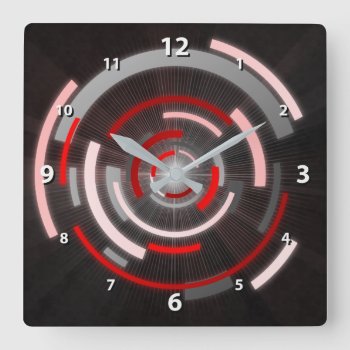 Abstract Light Tunnel Square Wall Clock by StellarEmporium at Zazzle