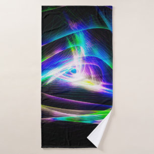 Abstract light waves and black backgroundabstract, bath towel