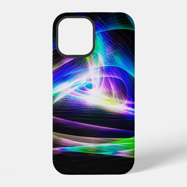 Abstract light waves and black backgroundabstract, iphone case (Back)