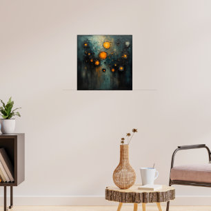 Abstract lights in the dark Ai art design Poster