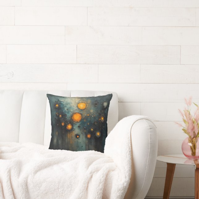 Abstract lights in the dark Ai art design Throw Pillow (Couch)