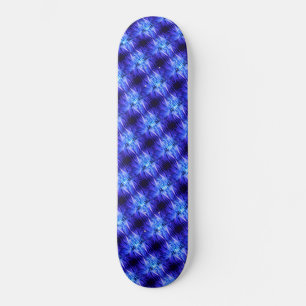 Abstract Lights Neon Blue Skateboard