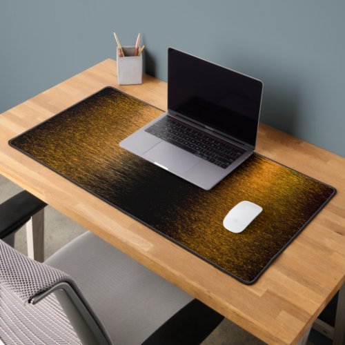 Abstract lights sea shiny bronzed metallic look desk mat
