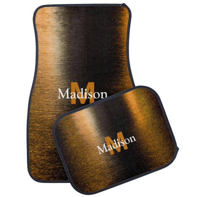 Abstract lights sea shiny bronzed Monogram Car Floor Mat (Set)