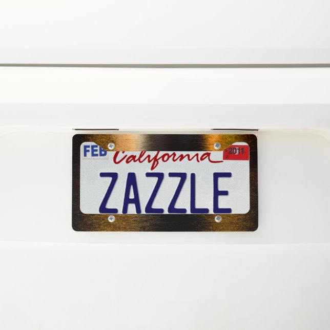 Abstract lights sea shiny bronzed reflection car license plate frame (On Car)