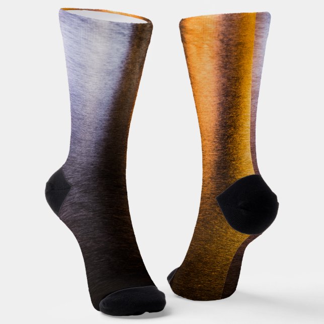 Abstract lights sea shiny gold bronze reflection socks (Angled)
