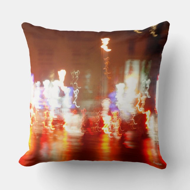 Abstract Lights Throw Pillow (Front)