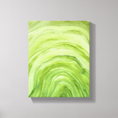 Abstract Lime Green Agate II Watercolor Art Canvas Print