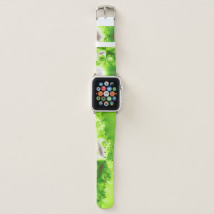 Abstract Lime Green Gradient Fractal Art Apple Watch Band