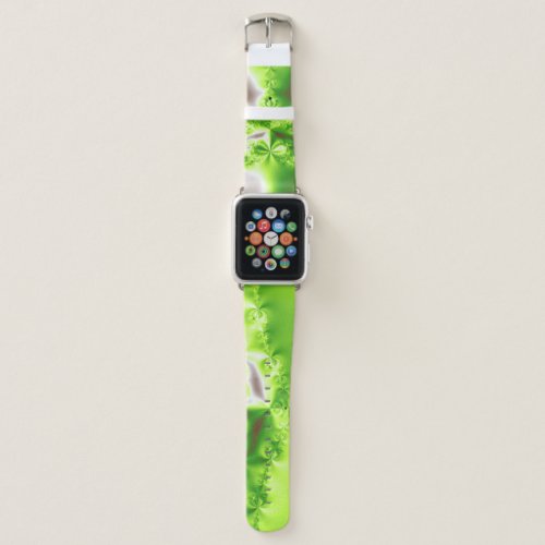 Abstract Lime Green Gradient Fractal Art Apple Watch Band