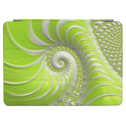 Abstract Lime Green Spiral Fractal iPad Air Cover