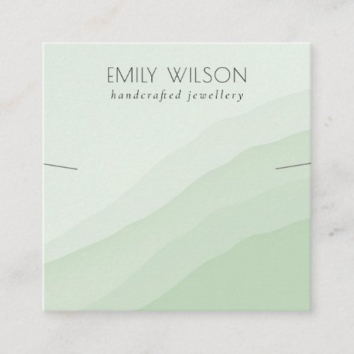 Abstract Lime Green Waves Necklace Band Template Square Business Card