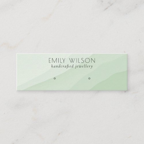 Abstract Lime Green Waves Stud Earring Display Mini Business Card