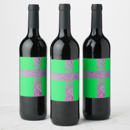 Abstract Limelight Of The Party Pattern Wine Label
