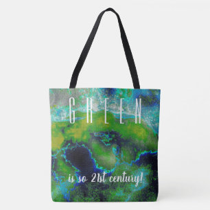 Abstract Limestone in Lime Greens and Blues Tote Bag