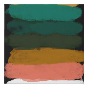Abstract line art brush strokes colorful fine art faux canvas print