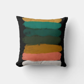 Abstract line art brush strokes colorful fine art throw pillow