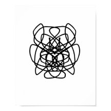 Abstract line art cartoon angry dog