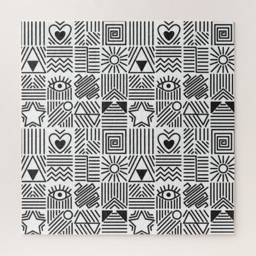 Abstract Line Art Mosaic Pattern Jigsaw Puzzle