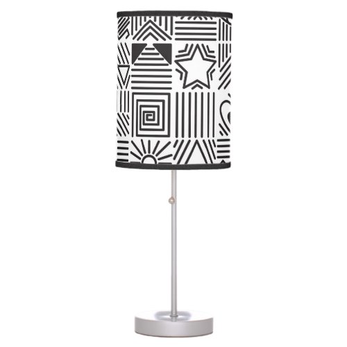 Abstract Line Art Mosaic Pattern Table Lamp