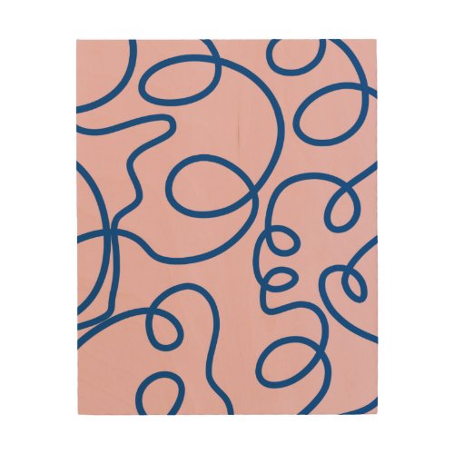 Abstract Line Art Retro Pink And Blue