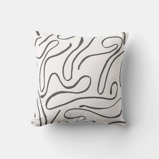 Abstract Line Art Throw Pillow (Front)
