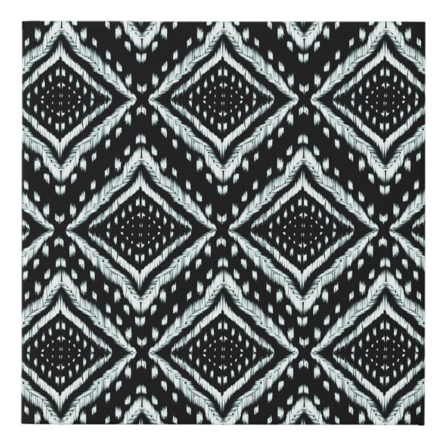 Abstract Line, Beautiful, Ikat seamless pattern, B Faux Canvas Print (Front)