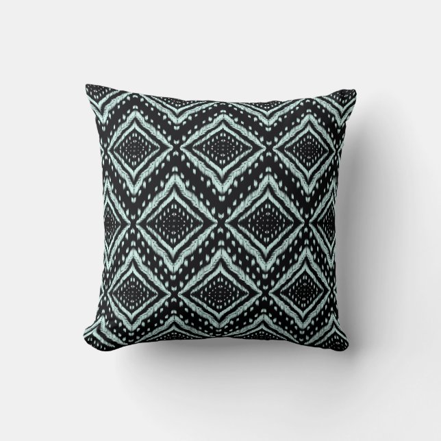 Abstract Line, Beautiful, Ikat seamless pattern, B Throw Pillow (Front)
