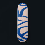 Abstract Line Blue and Beige Skateboard<br><div class="desc">Abstract Line Art – beige background with blue lines.</div>