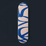 Abstract Line Blue and Beige Skateboard<br><div class="desc">Abstract Line Art – beige background with blue lines.</div>