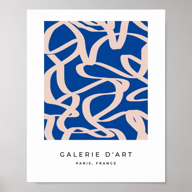 Abstract Line Blue Poster (Front)