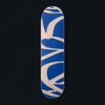 Abstract Line Blue Skateboard<br><div class="desc">Abstract Line Art – royal blue background with beige lines.</div>