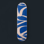 Abstract Line Blue Skateboard<br><div class="desc">Abstract Line Art – royal blue background with beige lines.</div>