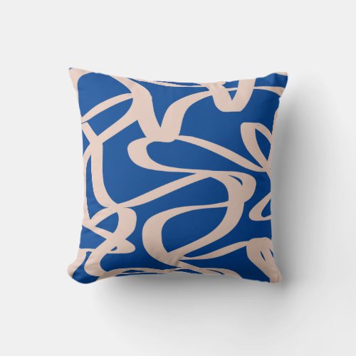 Abstract Line Blue Throw Pillow