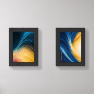 Abstract Line Energy Pair Wall Art Sets